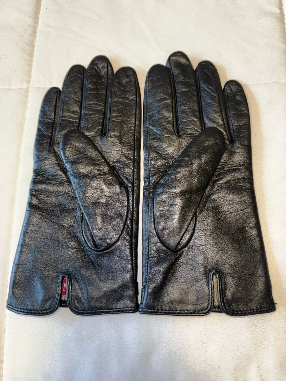 Merona Black genuine Leather Buckle wrist winter  Gloves . L
